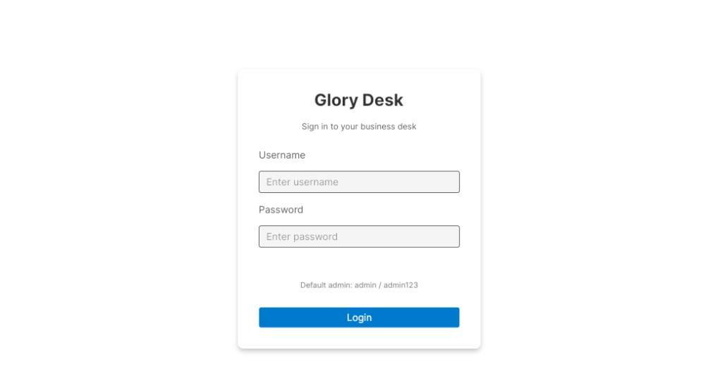 Login screen after a successful activation — Username, Password, Login